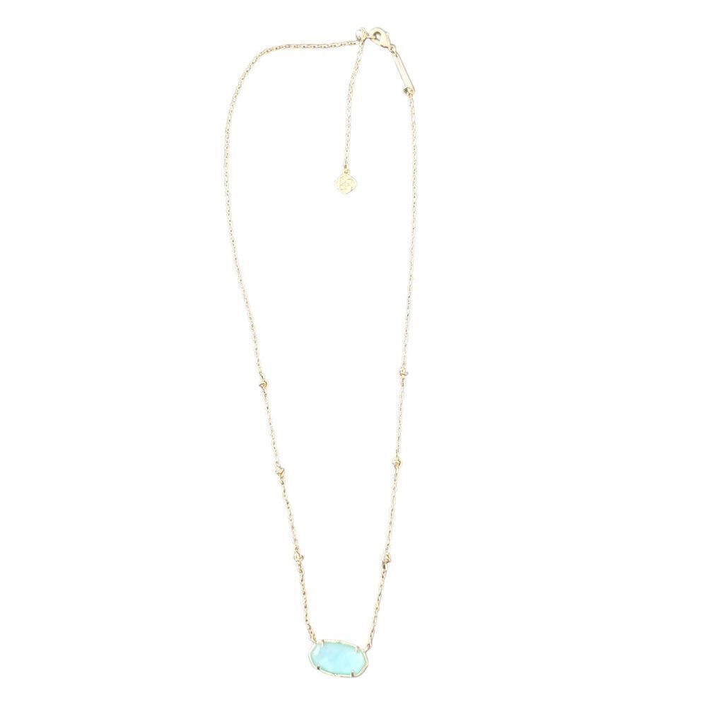Kendra Scott Gold Necklace with Aqua Pendant - Picture 3 of 6